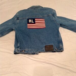 Polo Ralph Lauren Blue Denim Jacket with Flag Patch